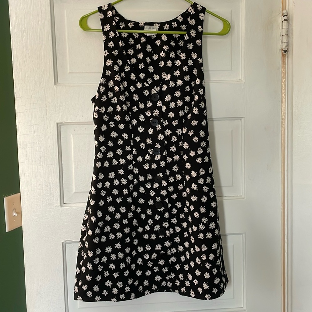 black floral mini dress (Urban Outfitters)